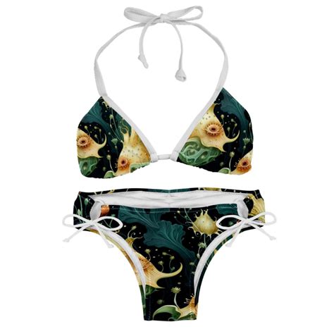 Sea Slug Detachable Sponge Adjustable Strap Bikini Set Two Pack