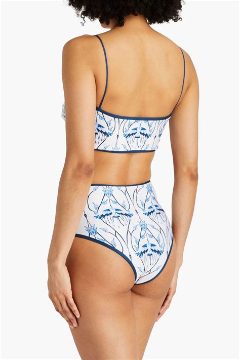 Agua By Agua Bendita Margaret Cometa Printed Bikini Top The Outnet