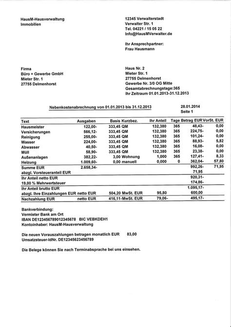 Durchsuche Unsere Kostenlos Von Rechnung An Vermieter Vorlage