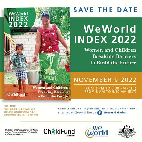 Save The Date Weworld Index 2022 Weworld