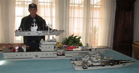 Mega Double Kitty Hawk Bloks Aircraft Carrier Building Bricks World