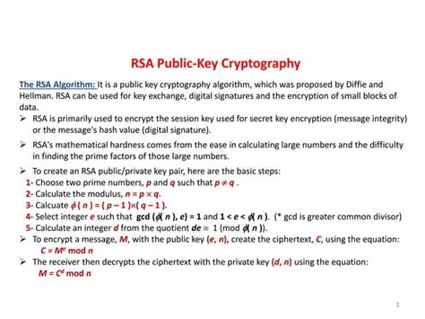 Rsa Algorithm Ppt