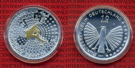 Deutschland BRD 10 Euro Silber 2007 50 Jahre Römische Verträge Kapsel