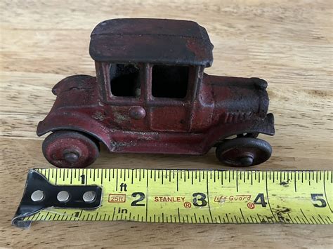 Antique Cast Iron Hubley Arcade Red Model T Ford Toy For Parts