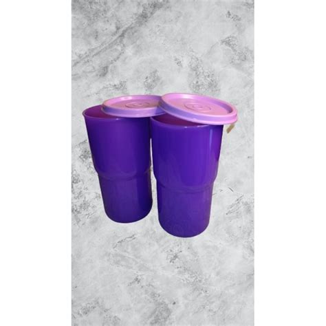 Jual Gelas Tupperware Dengan Tutup Rapat Warna Ungu 500ml Shopee