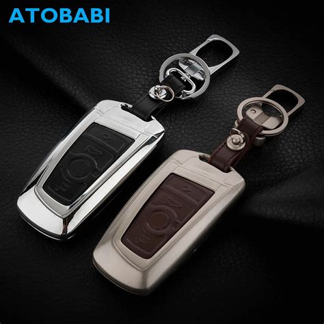 Atobabi Zinc Alloy And Leather Car Key Case Remote Fob Shell Cover