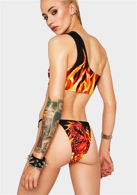 Jaded London Flaming Car Bikini Bottoms Dolls Kill