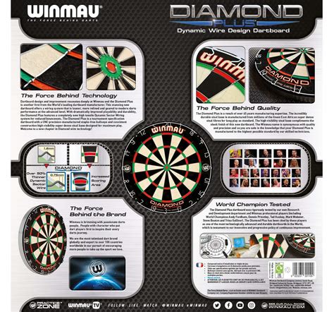 Winmau Diamond Plus Tournament Bristle Dartboard With Staple Free