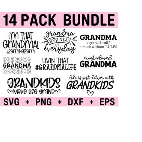 14 Grandma Svg Bundle Nana Svg Granny Svg Retired Svg Bl Inspire