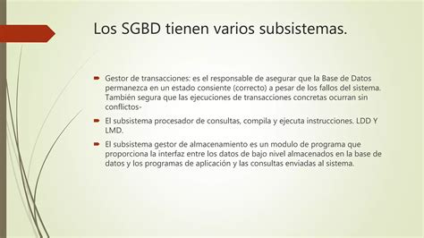 Sistema Gestor De Base De Datos Ppt