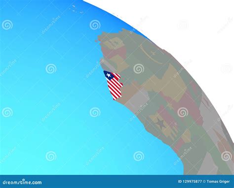 Liberia Con La Bandera En El Globo Stock De Ilustraci N Ilustraci N