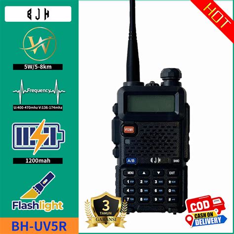 Jual Ht Bjh Uv R Walkie Talkie Dual Band W Ch Uhf Vhf Handy Talkie