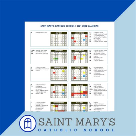 St Mary Catholic Schools Calendar - Good calendar idea