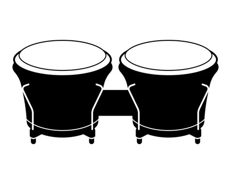 Drum Silhouette Bongo Drums Afro Cuban Percussion Musical Instrument