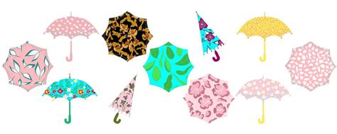 Premium Vector Set Of Umbrellas Isolated Different Colors Vector