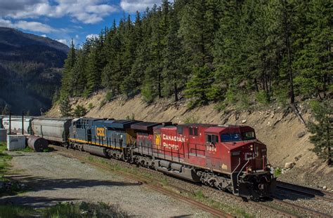 CP westbound grain just east of Cisco bridge Fraser Canyon, Canadian ...