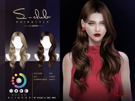 The Sims Resource Ll Curly Long Hairstyle Krystal By S Club