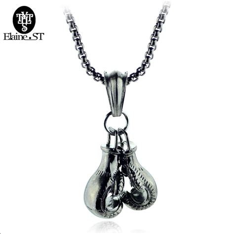 Boxing Glove Mens Pendant Necklace Gold Silver Plated Sport Boxing