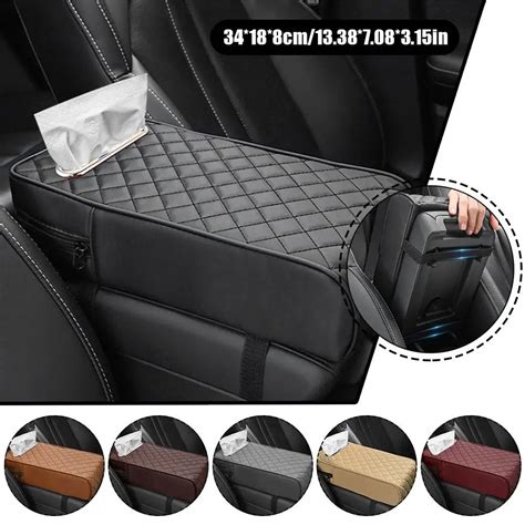 Car Armrest Box Pad Leather Auto Center Console Armrest Protector