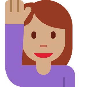 Woman Raising Hand Free Vector Emoji On Creazilla