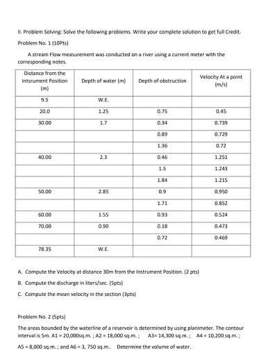 Solved Ii Problem Solving Solve The Following Problems Chegg