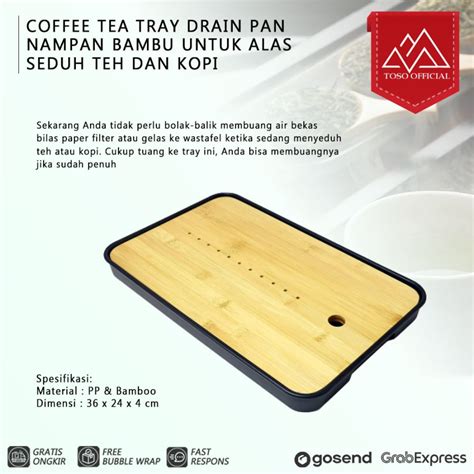 Jual Coffee Tea Tray Drain Pan Nampan Bambu Untuk Alas Seduh Teh Dan