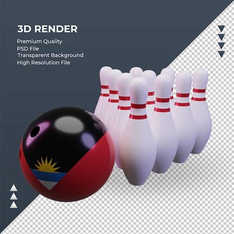 Premium Psd D Bowling Day Antigua And Barbuda Flag Rendering Right View