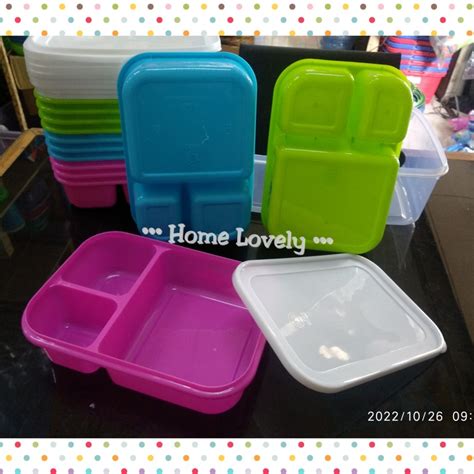 Jual Lunch Box Sekat Merek KOI Ompreng Kotak Makan Plastik Warna