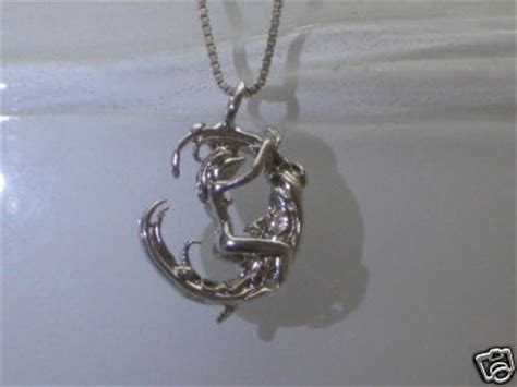 JJ Jewelers SILVER WOMAN NUDE ON MOON SEX NECKLACE PENDANT JEWELRY