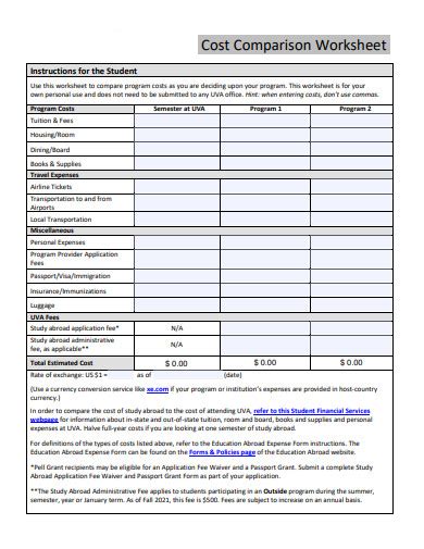 Defense Travel System Cost Estimate Worksheet