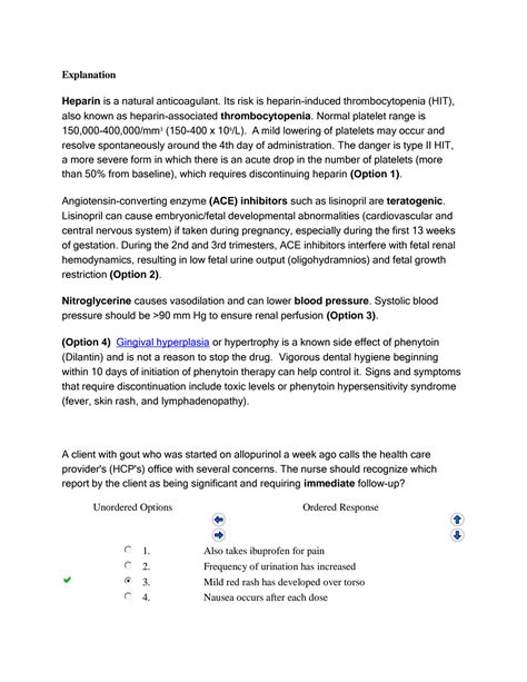 SOLUTION Uworld Pharmacology Nursing Test Questions And Answers