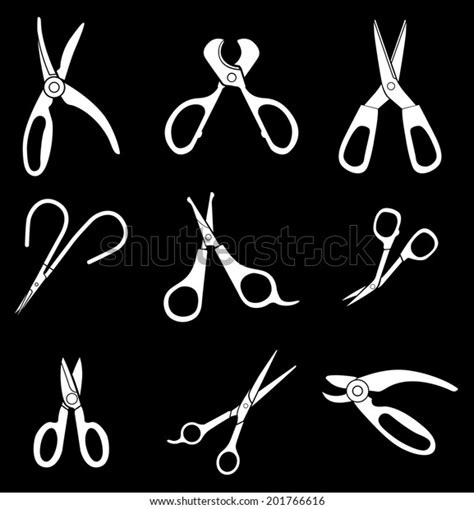 Scissors Silhouette Icons Stock Vector (Royalty Free) 201766616 | Shutterstock