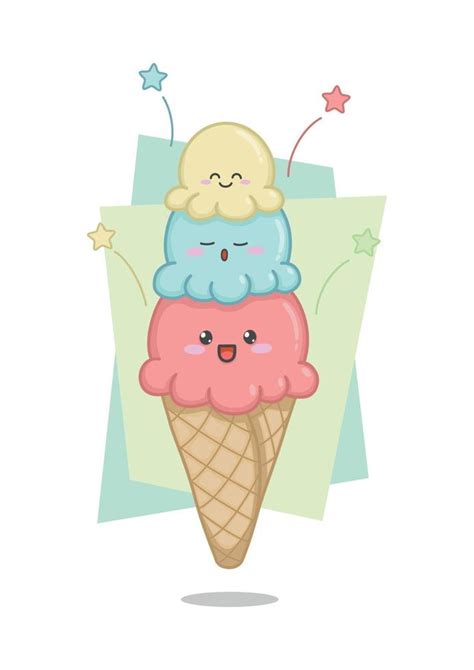 Cute Ice Cream Cone Doodle Vector Art At Vecteezy