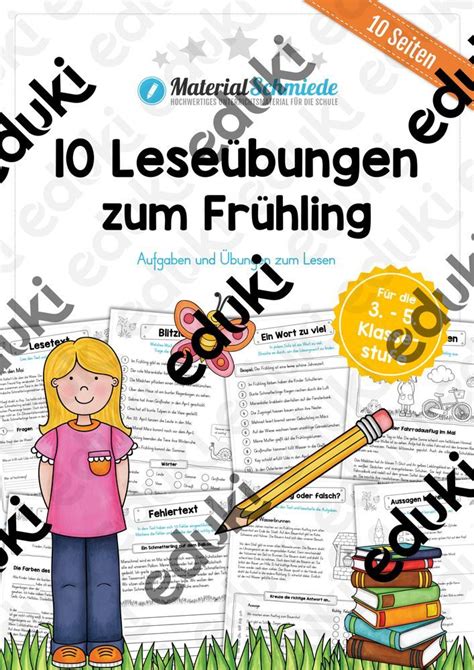 Dieses Materialpaket beinhaltet 10 verschiedene Übungen zum Lesen und