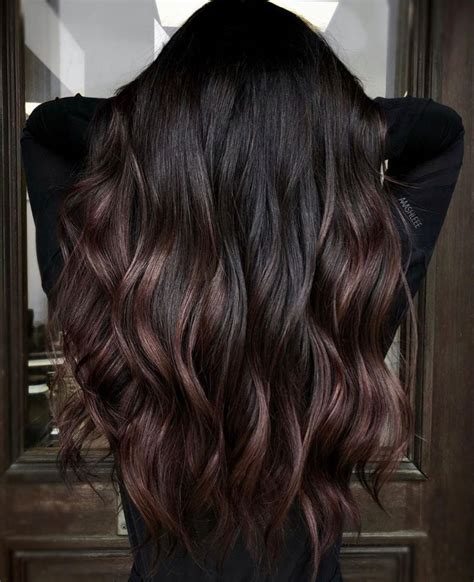 Chocolate Cherry Brunette Hair Color Black Hair Balayage Hair Color