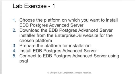 Module 3 EDB Postgres Advanced Server Installation Postgres