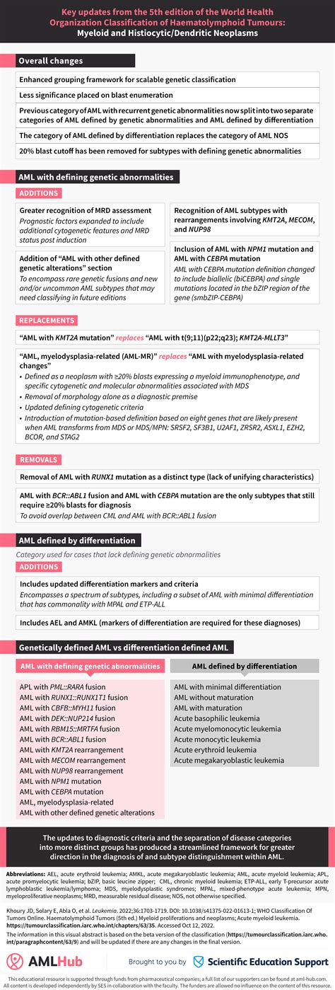 Key Updates To The Classification Of Aml In The 5th Who Classification