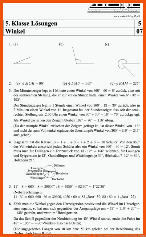 Winkel Berechnen Klasse 6 Arbeitsblätter Lösungen Mathe Arbeitsblätter