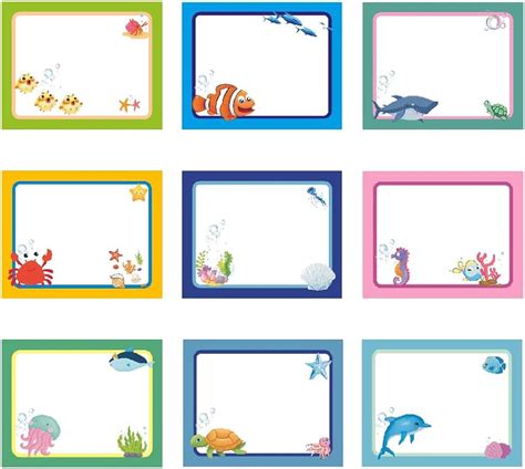 90pcs Ocean Sea Animal Name Tag Labels Stickers Classroom Multi Purpose