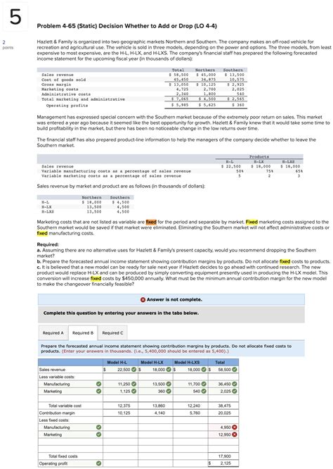 Problem Static Decision Whether To Add Or Drop Chegg