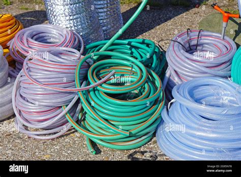 plastic  rubber garden water hose tube stock photo alamy