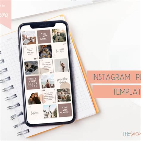 Instagram Puzzle Feed Template Pastel Celestial Canva Etsy