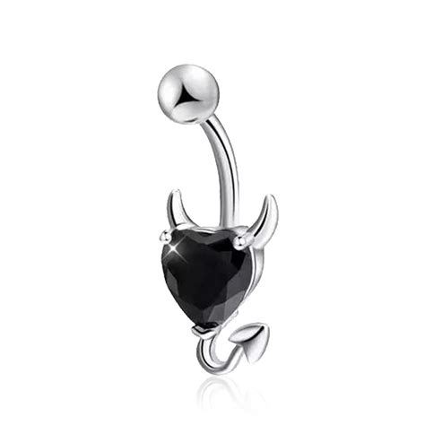 Collar Pins Devil Heart Belly Button Rings Navel Barbells Stud For Body