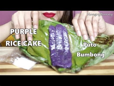 ASMR SWEET COCONUT PURPLE YAM IN BANANA LEAF RICE CAKE SOFT EATING