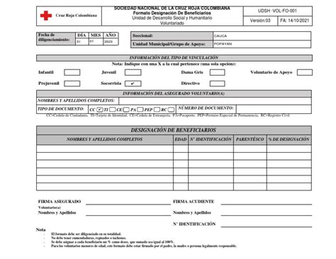 01 Formato Designacion De Beneficiarios Pdf Editable Actualizado Pdf