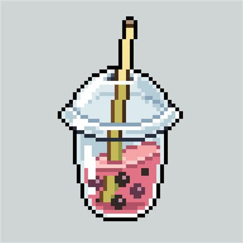 Pixel Art Illustration Boba Pixelated Boba Boba Drink Icon Pixelated For The Pixel Art Game