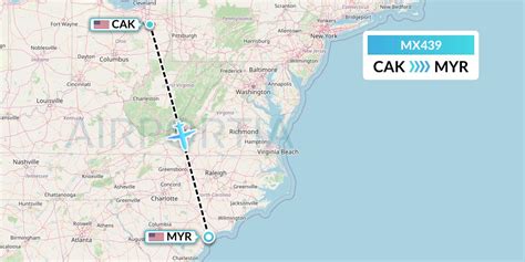 MX439 Flight Status Breeze Airways Akron To Myrtle Beach MXY439