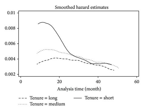 Estimated Smoothed And Cumulative Hazard Functions By Tenure