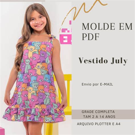 Molde Em Pdf Vestido July Universo Dos Moldes Hotmart