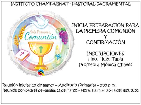 InvitaciÓn A Catequesis De Primera ComuniÓn